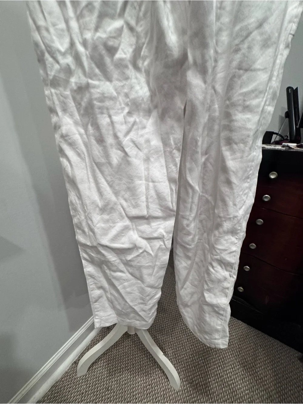 Lou&Grey White Linen-Blend Chinos - L